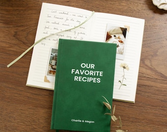 Personalized Our Favorite Recipe Notebook - Custom Couples Cookbook for Newlyweds Bridal Shower Gift