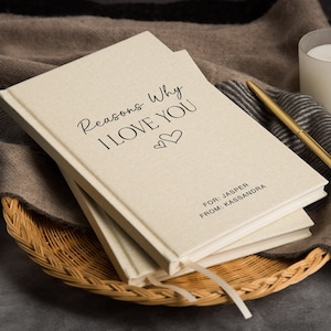 Reasons Why I Love You Lined Notebook - Hard Cover Journal for Husband Wife Birthday Anniversary, Words of Affirmation, Proposal Wedding Vow