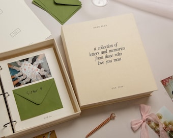 Letters & Memories 3-Ring Binder Box in Cream Linen - A4 Advice Box Birthday Retirement Graduation Guestbook Keepsake Recognition Gift
