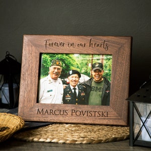 Engraved Wood Frame - Custom Picture Frame, Funeral Celebration of Life Memorial Photo Condolence Gift Honor Remember Memories of Loved Ones