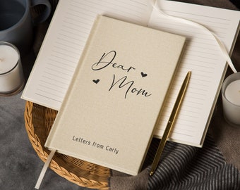 Dear Mom Lined Notebook - Hard Cover Letters Journal Mom Wife Girlfriend, Wedding Gift for Mom from Bride Groom, Thoughtful Gift for Mother
