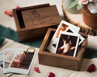 Boudoir Instax Print Wood Box - Polaroid Mini Film Boudoir Photo Album For Your Eyes Only Boyfriend Gift Naughty Sexy Gift for him