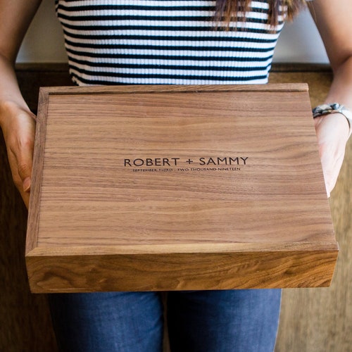 Travel Keepsake Box Custom Wood Box for Letters Post Cards Etsy