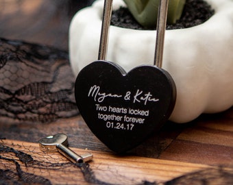 Engraved Heart Love Lock with Key - Travel bridge love locks, Custom Wedding Engagement Anniversary Couple Travel Gift for Weekend Trips