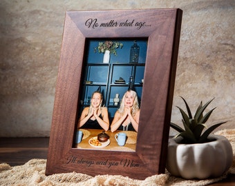 Engraved Wood Frame - Optional Photo Print, Thoughtful Gift For Mom Birthday Mother's Day Best Mommy Ever Photo Gift, Custom Gift for Mom