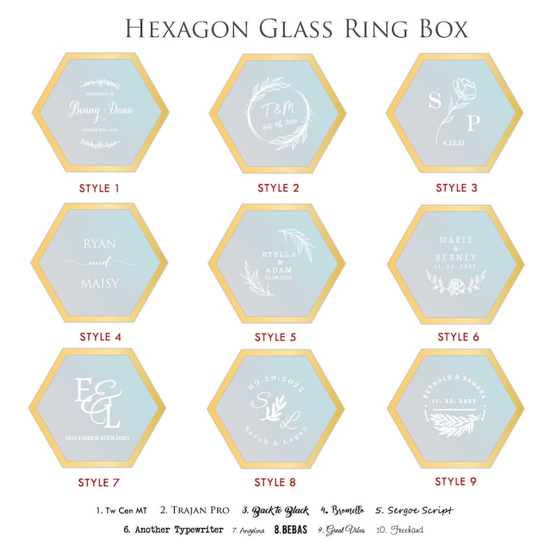 Hexagon Glass Ring Box with Moss Personalized Ring Box for Wedding Ceremony Custom Modern Ring Holder for Proposal Engagement Gift for Her image 8