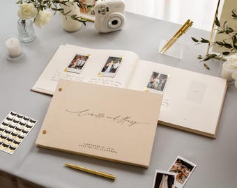 Luxe Photo Guest Book (G1) - Diy Custom Wedding Instax Polaroid Instant Pictures Signing Book Reception Party Scrapbook 11.5 x 8.5