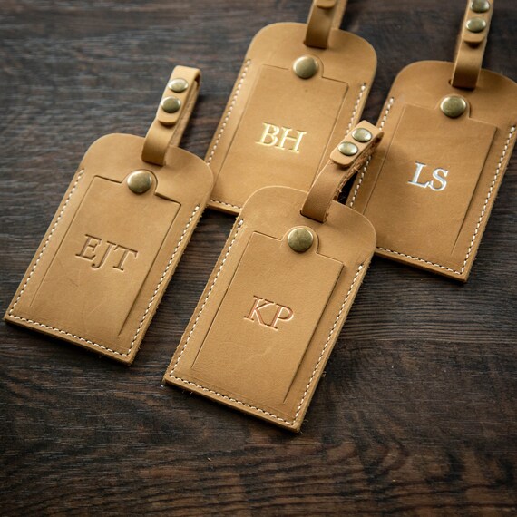 embossed luggage tag