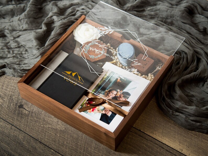 Acrylic Lid Memory Box Clear Lid Keepsake Storage Box for Etsy