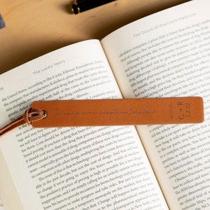 Engraved Leather Bookmark, Leather Anniversary Gift, Book Lover Gift for Him Her, Unique & Thoughtful Mother's Day Gift with Custom Words image 4