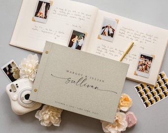Luxe Photo Guest Book (G5) - 11.5 x 8.5 Diy Custom Wedding Instax Polaroid Instant Pictures Signing Book Reception Party Scrapbook