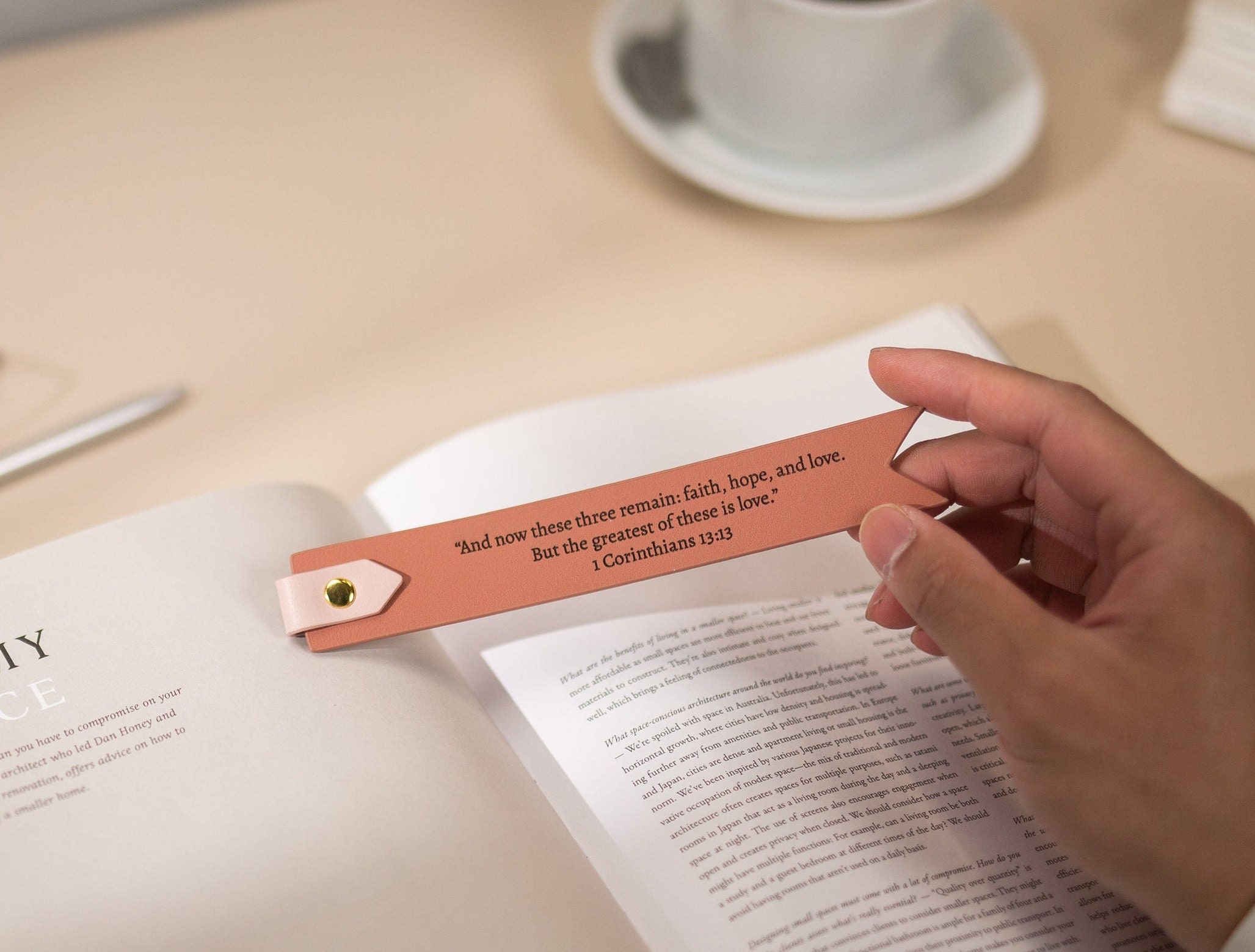 Bookmark Rope Loop Engraved Leather Bookmark W/ Loop (D2) - Custom 3rd Anniversary Gift ...