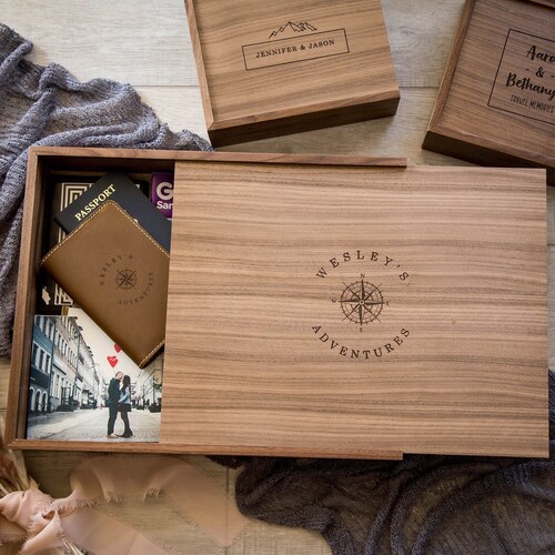 Travel Keepsake Box Custom Wood Box for Letters Post Cards Etsy