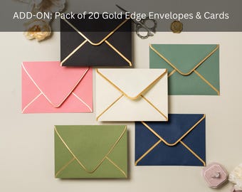 ADD ON: Pack of 20 Gold Edge Envelopes & Cards