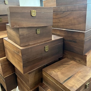CLEARANCE Imperfect Wood Storage Box w/ Hinge Lid - Overstock Blanks Perfectly Imperfect Walnut Wood with Optional Engraving