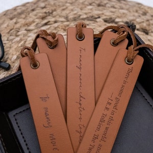 Engraved Leather Bookmark, Leather Anniversary Gift, Book Lover Gift for Him Her, Unique & Thoughtful Mother's Day Gift with Custom Words image 5