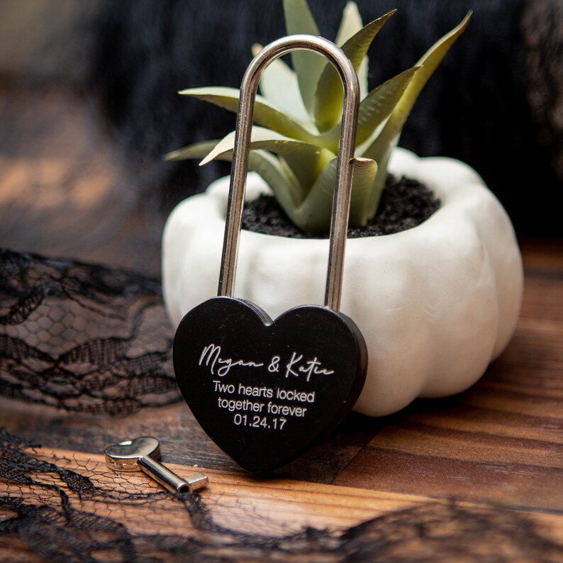 Engraved Heart Love Lock With Key Travel Bridge Love Locks Etsy