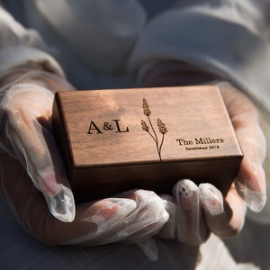 Quad Wood Ring Box - Storage for 2-4 Rings, Engraved Ring Bearer Box Alternative Wedding Ceremony, Unique Proposal Engagement Gift For Her