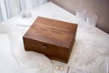 Engraved Wood Storage Box w/ Hinge Lid (D10) - Walnut Wedding Keepsake Memory Photos Cards Engagement Anniversary Valentines Gift Couples