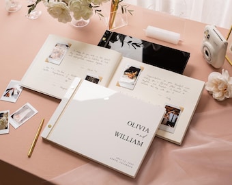 Luxe Photo Guest Book (G3) - Diy Custom Wedding Instax Polaroid Pictures Signing Book Reception Engagement Celebration Party Scrapbook