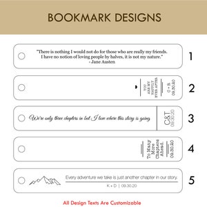 Engraved Leather Bookmark, 3rd Anniversary Bookmark Custom Handwritten Note Bookmark, Cute Mother's Day Gift Idea from Daughter Son To Mom image 7