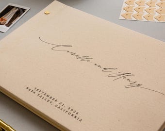 Luxe Photo Guest Book (G1) - Diy Custom Wedding Instax Polaroid Instant Pictures Signing Book Reception Party Scrapbook 11.5 x 8.5