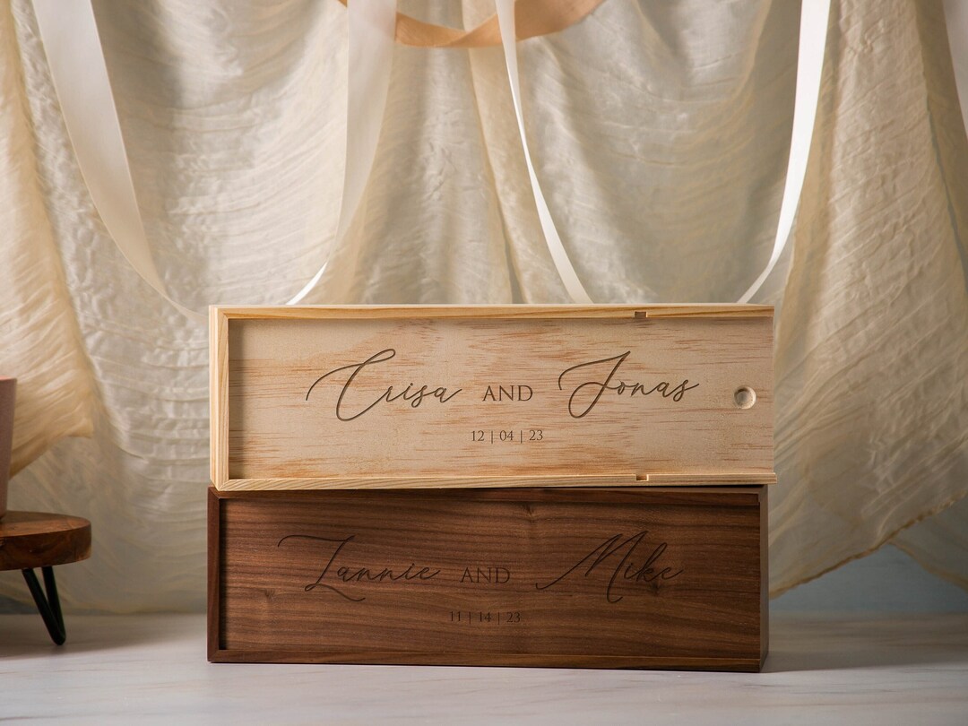 Wood Wine Box (design 10) - Personalized Wine or Champagne Gift Box ...