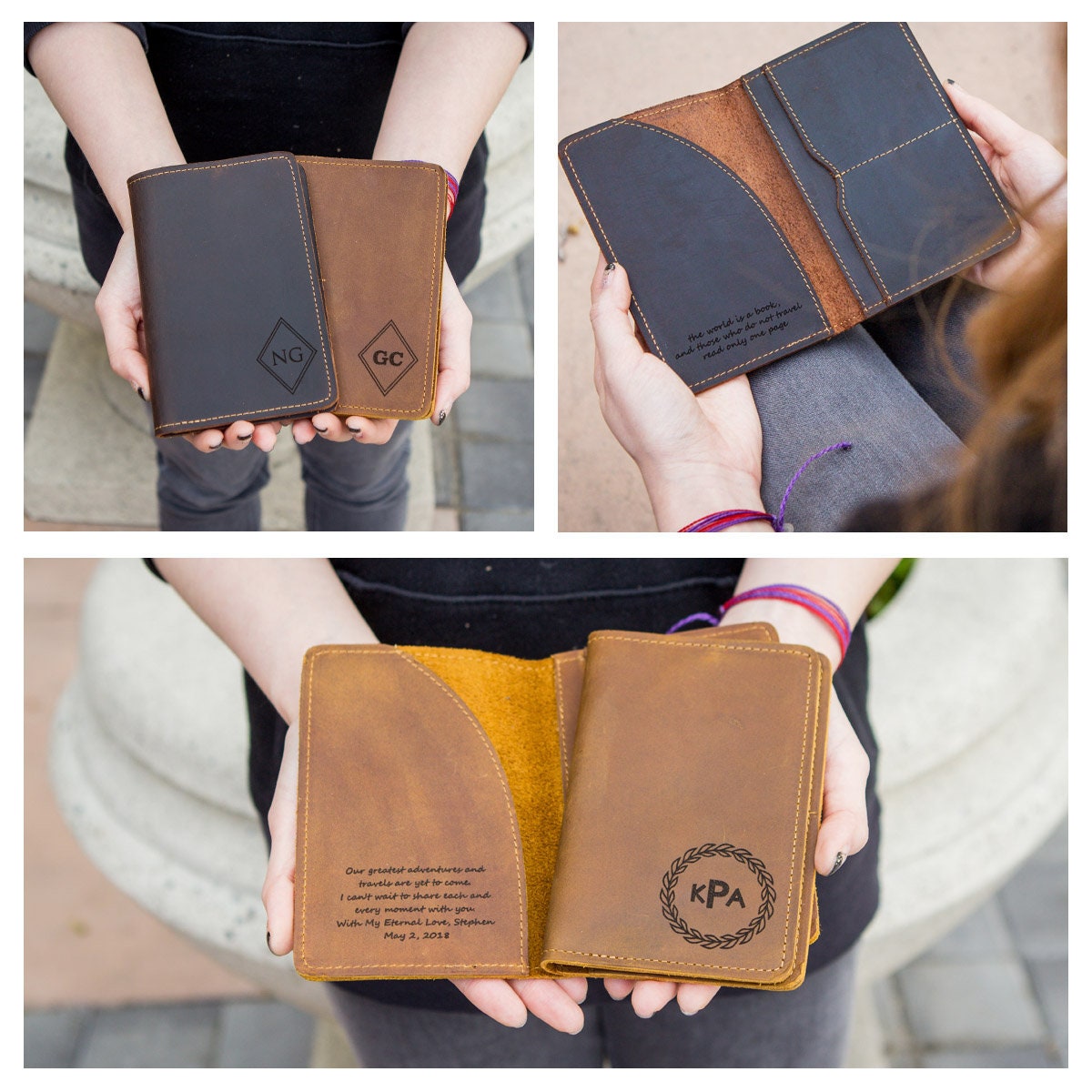 Engraved Passport Holder Personalized Leather Passport Cover Etsy