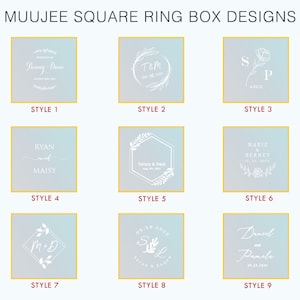 Square Gold Glass Ring Bearer Box with Moss Personalized Ring Box for Wedding Ceremony, Modern Ring Holder for Engagements, Rustic Wedding image 9