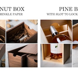 Wood Wine Box Design 1 Congratulations Walnut or Pine Wine Champagne Box, Engagement Wedding Gift for the Bride & Groom, Mother's Day image 9