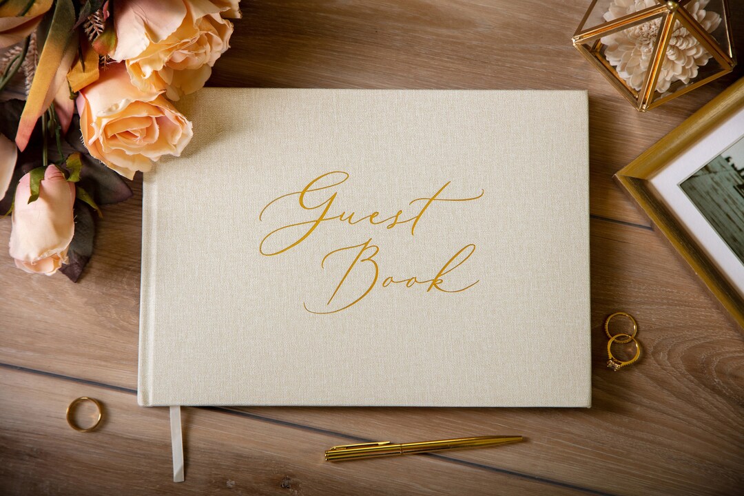 Embossed Guest Book ready to Ship 11.5 X 8.5 Large Modern Wedding