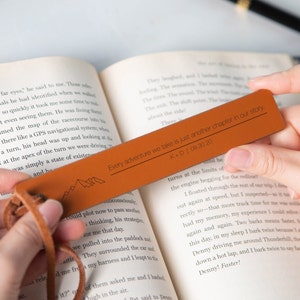 Engraved Leather Bookmark, 3rd Anniversary Bookmark Custom Handwritten Note Bookmark, Cute Mother's Day Gift Idea from Daughter Son To Mom image 4