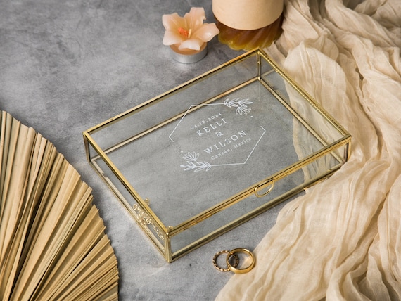 5x7 Gold Glass Photo Box Optional Photo Mats, Picture Box, Box for  Engagement Wedding Photography Gift Family Photo Box BFF Romantic Gift 