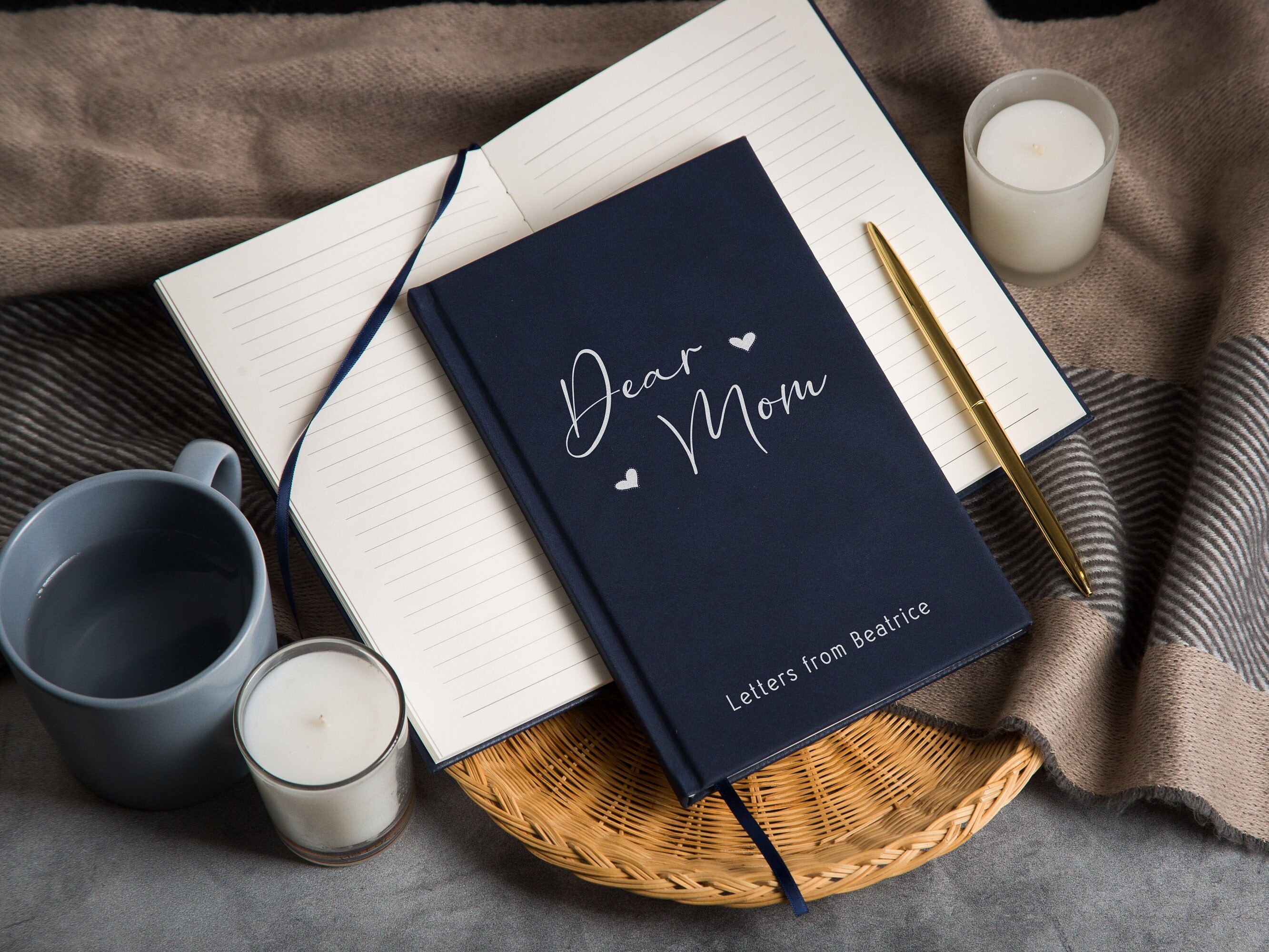 Dear Mom Lined Notebook - Hard Cover Letters Journal Mom Wife ...