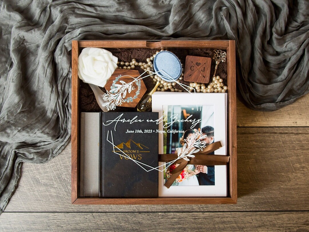 Acrylic Lid Memory Box Clear Lid Keepsake Storage Box for Photos