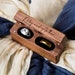 Wide Double Ring Box - Slim Ring Storage for 2 Rings, Engraved Wood Ring Bearer Box for Wedding Ceremony, Proposal or Engagement Couple Gift