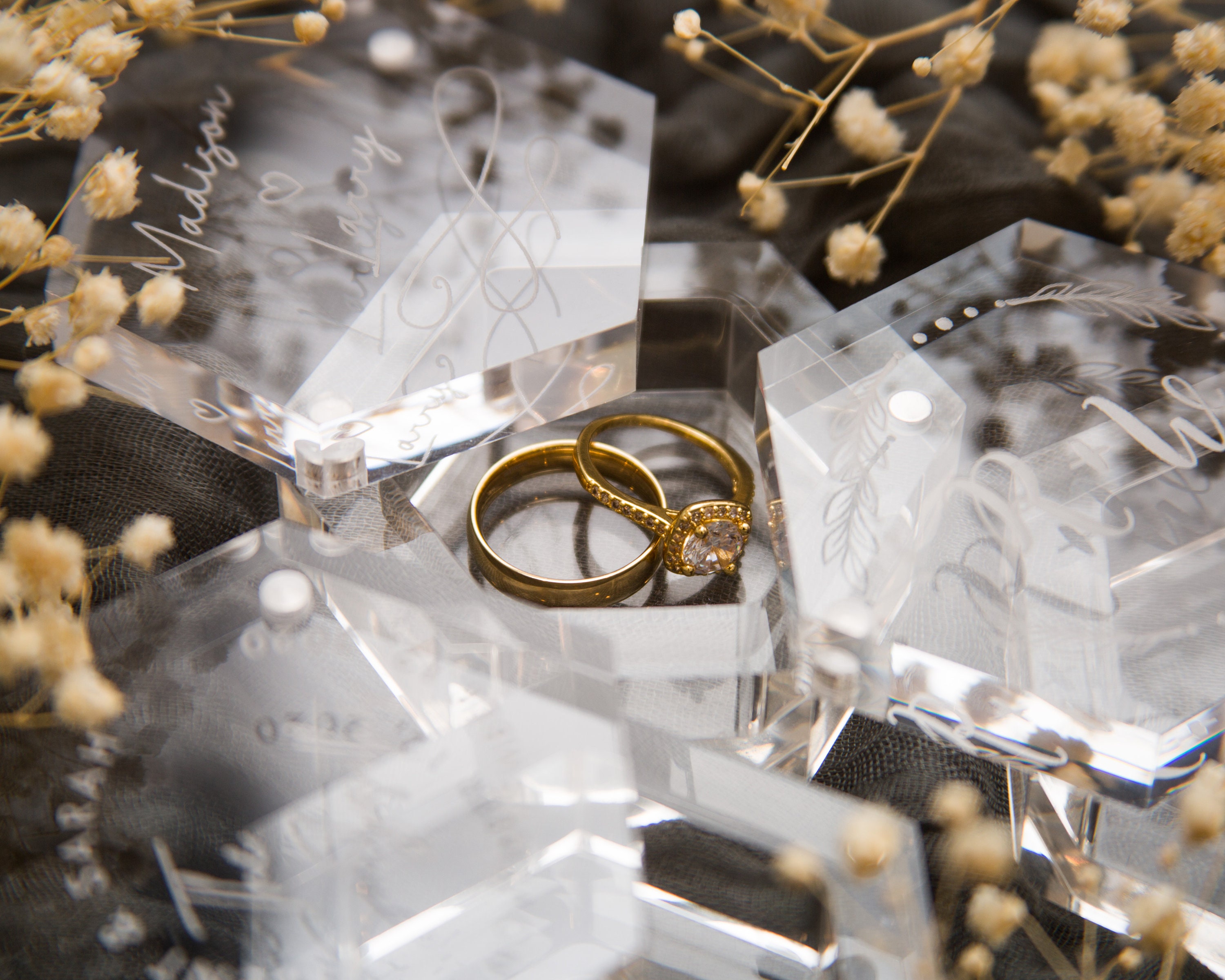 Clear Hexagon Ring Box Engraved ORIGINAL Acrylic Wedding Etsy Canada