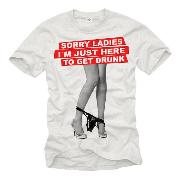 Cooles Fun T-Shirt für Männer mit lustigem Spruch Print weiß SORRY LADIES Größe S-XXXXXL
