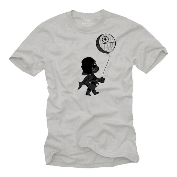 Funny Gifts for Men - Baby Vader Tshirt Balloon Banksy Style Wars grey size S-XXXXXL