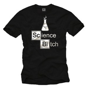 T-shirt drôle pour hommes avec imprimé Science Bitch Tshirt noir taille S-XXXXXL