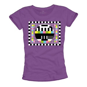Divertente maglietta da nerd da donna viola monoscopio, regali estivi per donna S/M/L