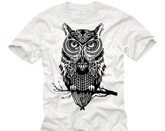 Swag Owl TShirt for Mens white Print in Black S-XXXXXL