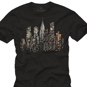 T-shirt uomo New York con stampa skyline USA, look streetwear, regalo perfetto per fan dell’America, ragazzi e amanti di NYC, S - XXXXXL
