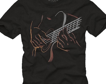 Guitar T-Shirt for Men with cool music print and guitar graphic printshirt, perfect gift for guitarists, musicians and music lovers S-5XL