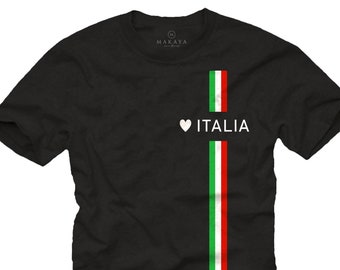 Italie T-Shirt pour Hommes Vintage Italia Mode Italie Jersey avec Drapeau Italien Coeur Football Cadeaux pour Hommes Garçons Garçons