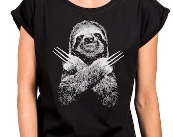 Womens Sloth Shirt Oversized Top - Funny Print - Cool Gift for Her Size XS - XXXXXL