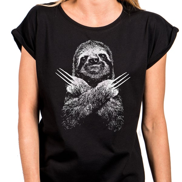 Womens Sloth Shirt Oversized Top - Funny Print - Cool Gift for Her Size XS - XXXXXL