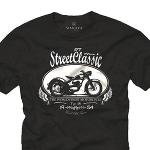 Cool Biker T-Shirt for Men with RT Street Classic Print black/white S-XXXXXL