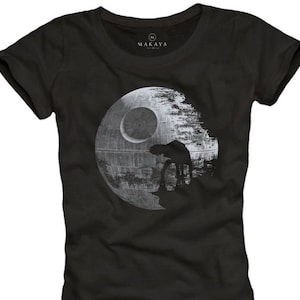 Maglietta da donna Death Star Moon - Regali divertenti per donne - Top da nerd taglia S/M/L