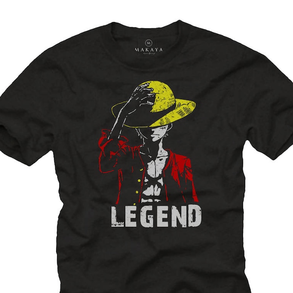 Ruffy T-Shirt - Legendary Nerd Shirt - Coole Geschenke für Herren/Jungs/Männer schwarz S-XXXXXL